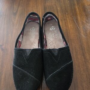 Skechers BOBS Black Suede-Look Slip-On Flats